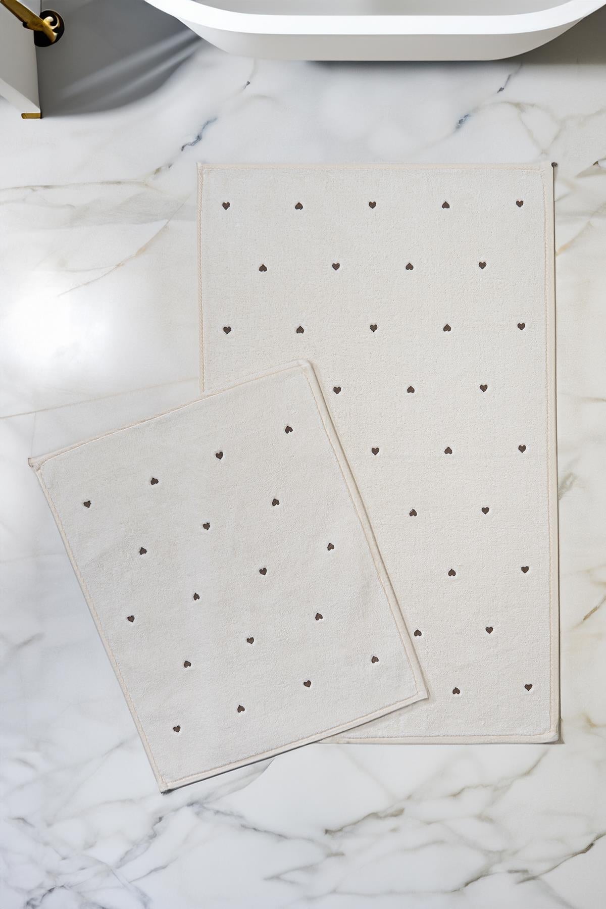 Amore Heart Embroidered 2-Piece Mat Set (60 x 100 cm)