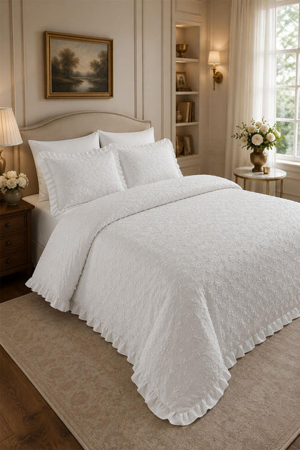 Celine Embroidered Cotton Satin Double 6-Piece Duvet Cover Set