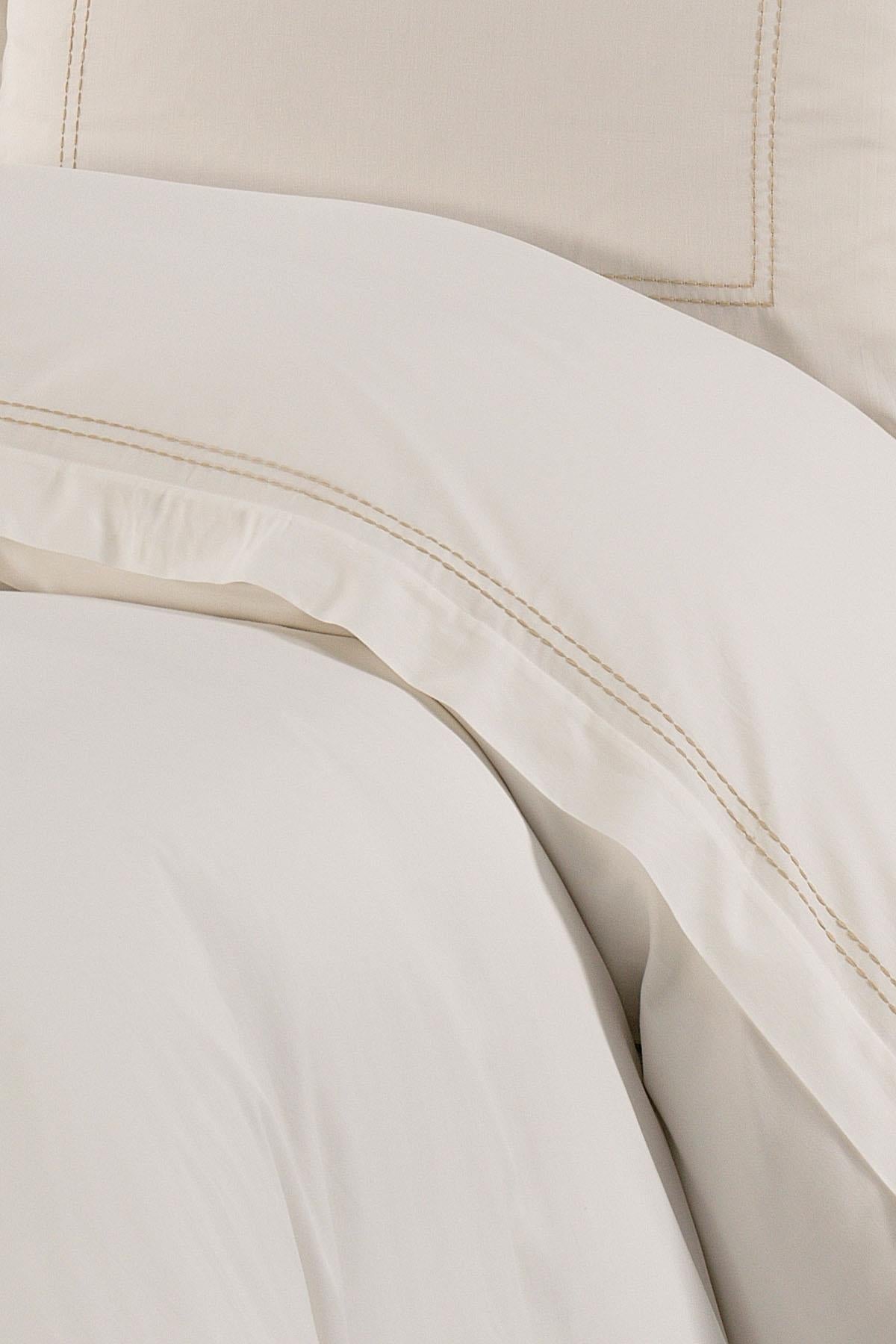 Linge Striped Embroidered Cotton Sateen 6-Piece Double Duvet Cover Set