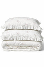 Nadia Daisy Embroidered Cotton Satin Double 6-Piece Duvet Cover Set