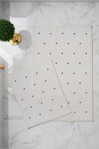 Amore Heart Embroidered 2-Piece Mat Set (60 x 100 cm)