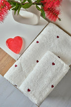 Amore Heart Embroidered Face Towel (50 x 90 cm)