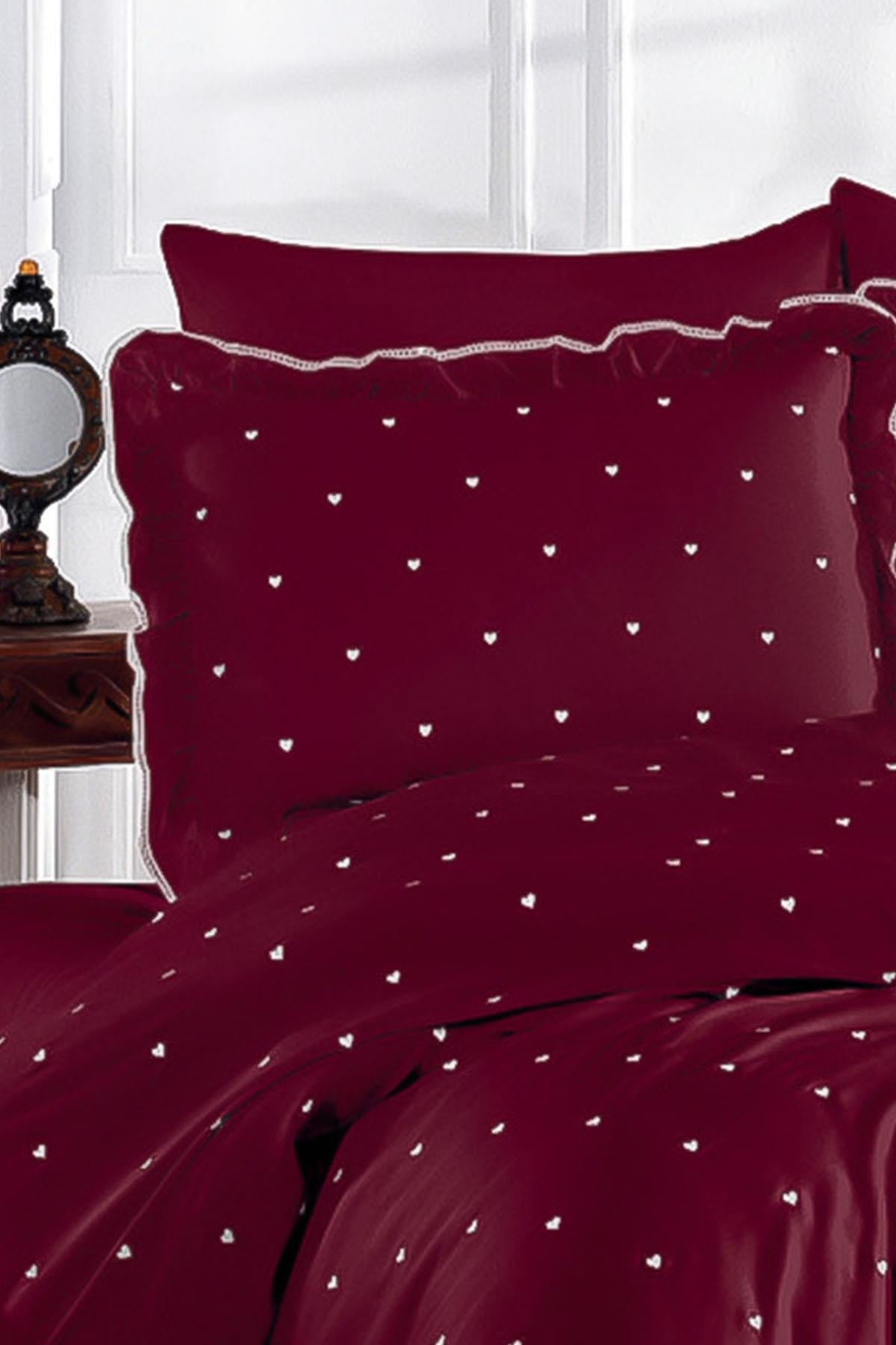 Amore Cotton Satin Double Heart Duvet Cover Set