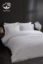 Asel 300 TC Dantelli Pamuk Saten Süper King Size 6 Parça Nevresim Takımı - Nazik Home - Yuvama Değer!