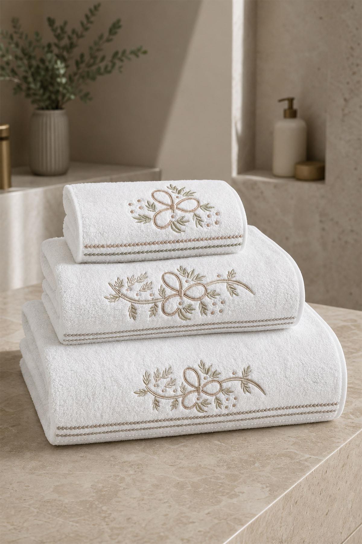 Begonvil Embroidered Bath Towel (90 x 150 cm)