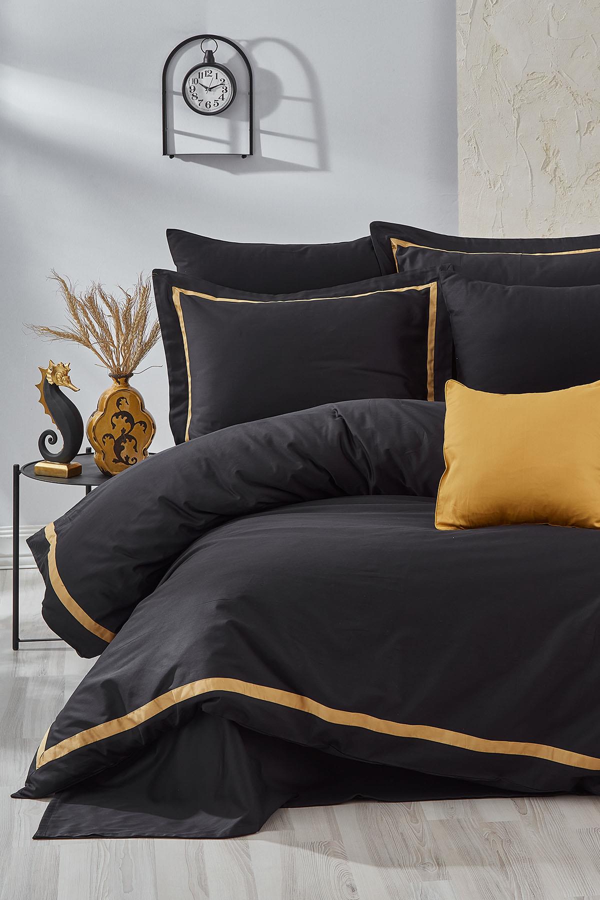Carisma Piped Cotton Sateen Super King Size 7-Piece Duvet Cover Set