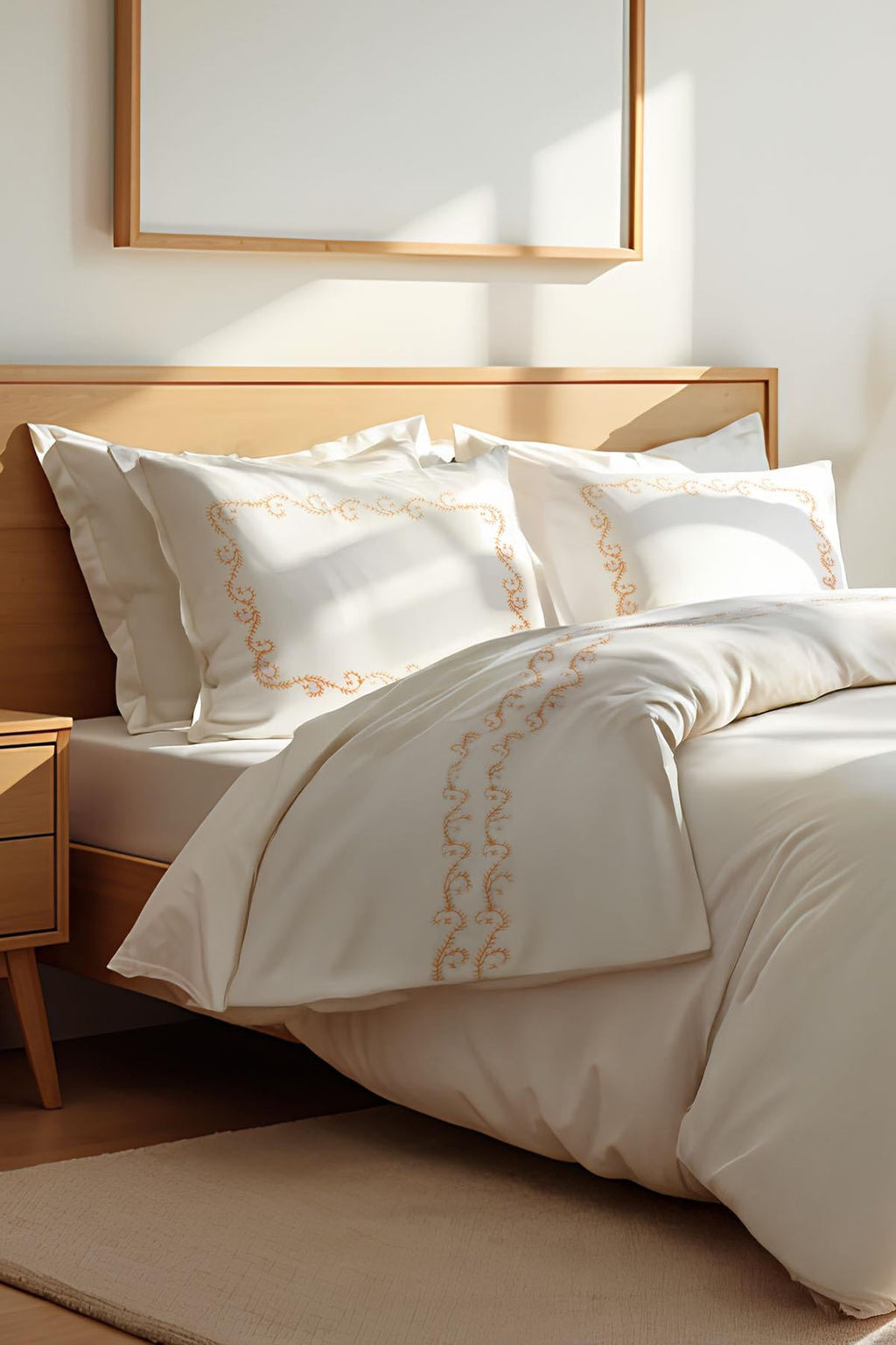 Çınar Desenli Pamuk Saten Çift Kişilik 6 Parça Nevresim Takımı - Nazik Home - Yuvama Değer!