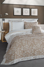 Dante Floral Embroidered Double 10 Piece Duvet Cover + Blanket Set
