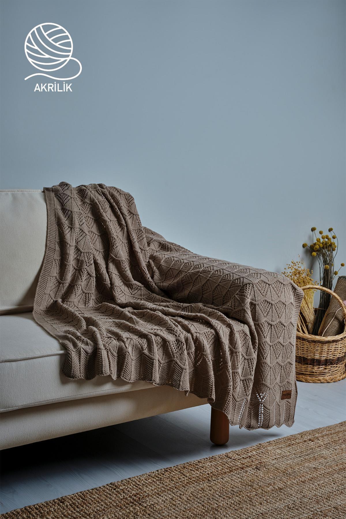 Derin Örgü TV Battaniyesi (130 x 150 cm) - Nazik Home - Yuvama Değer!