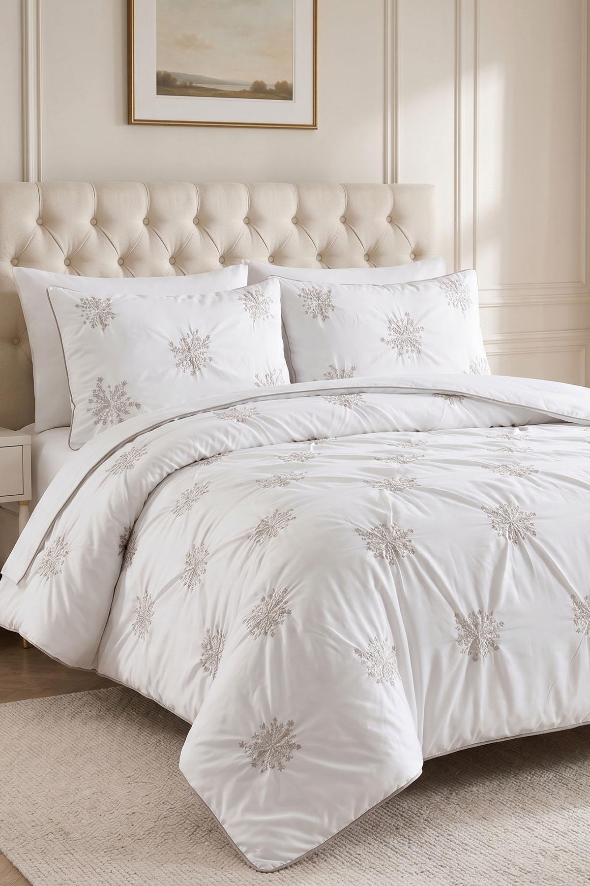 Elegant Burgundy Floral Embroidered Cotton Satin Double 6-Piece Duvet Cover Set