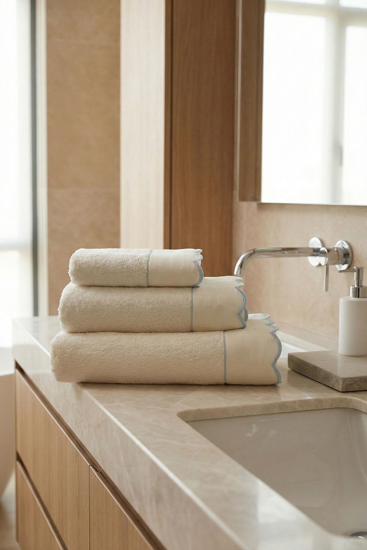 Elora Striped Embroidered Face Towel (50 x 90 cm)