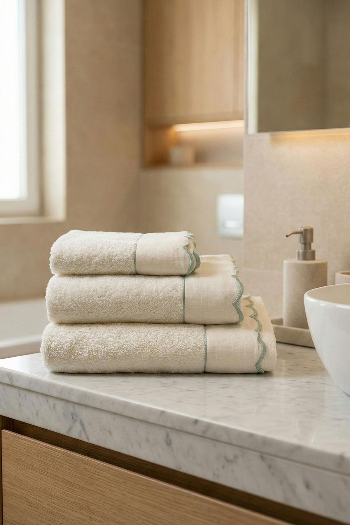 Elora Striped Embroidered Face Towel (50 x 90 cm)