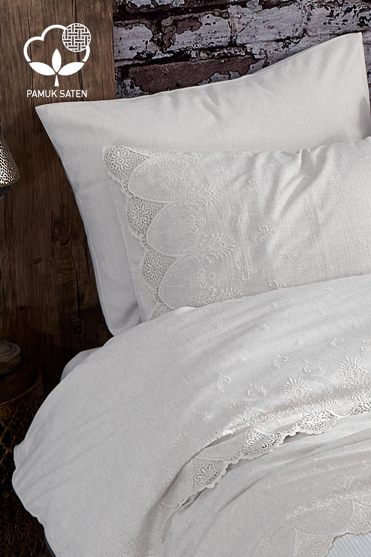 Emma Lace Double 7 Piece Duvet Cover + Blanket Set