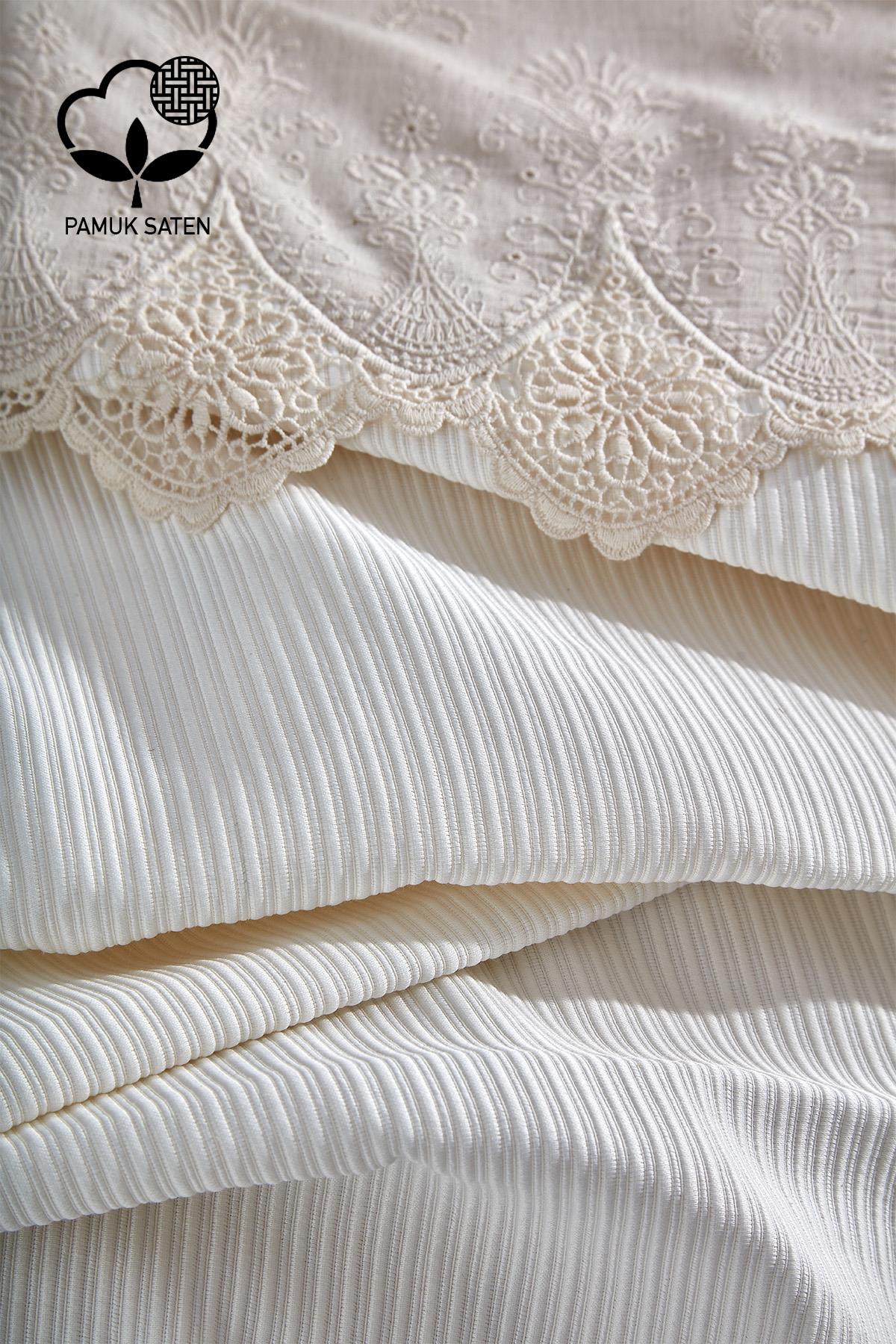 Emma Lace Double 7 Piece Duvet Cover + Blanket Set