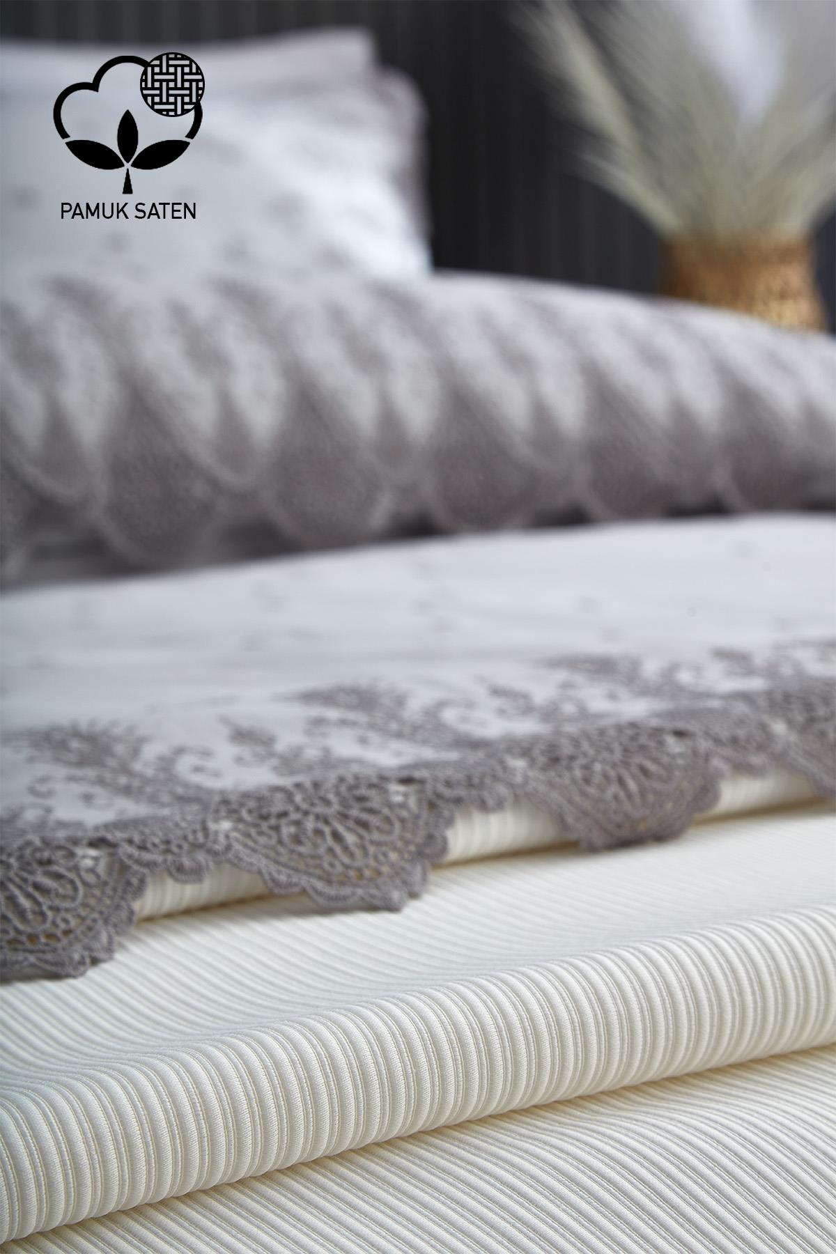 Emma Lace Double 7 Piece Duvet Cover + Blanket Set