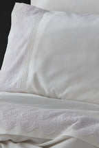 Farah Embroidered Cotton Satin Double 6-Piece Duvet Cover Set