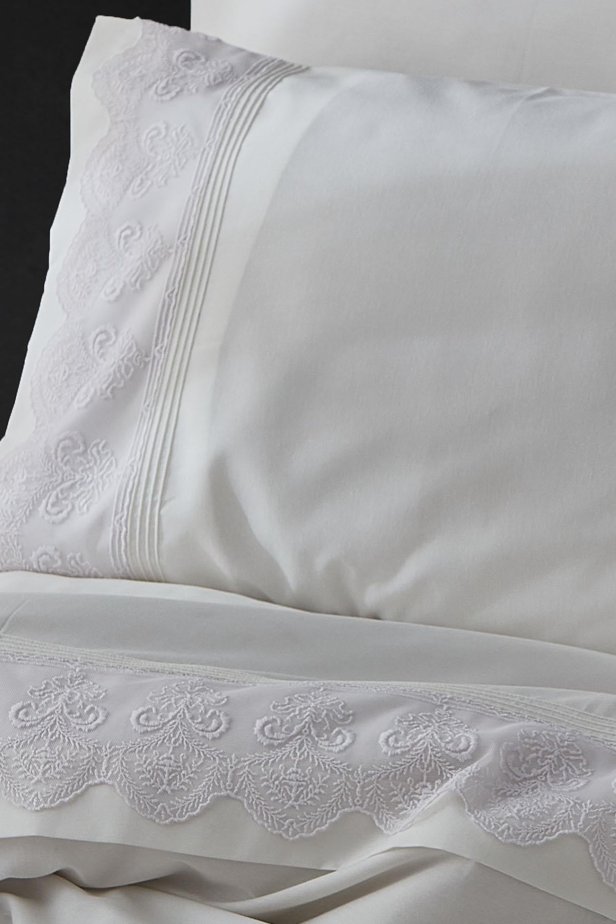 Farah Embroidered Cotton Satin Double 6-Piece Duvet Cover Set