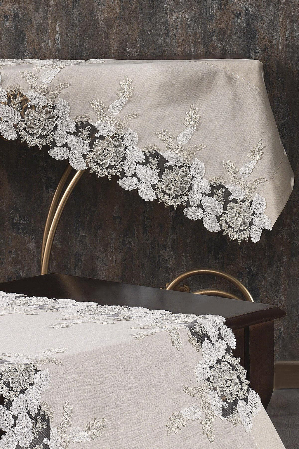 Florence Lace Stain-Resistant 5-Piece Living Room Cover Set