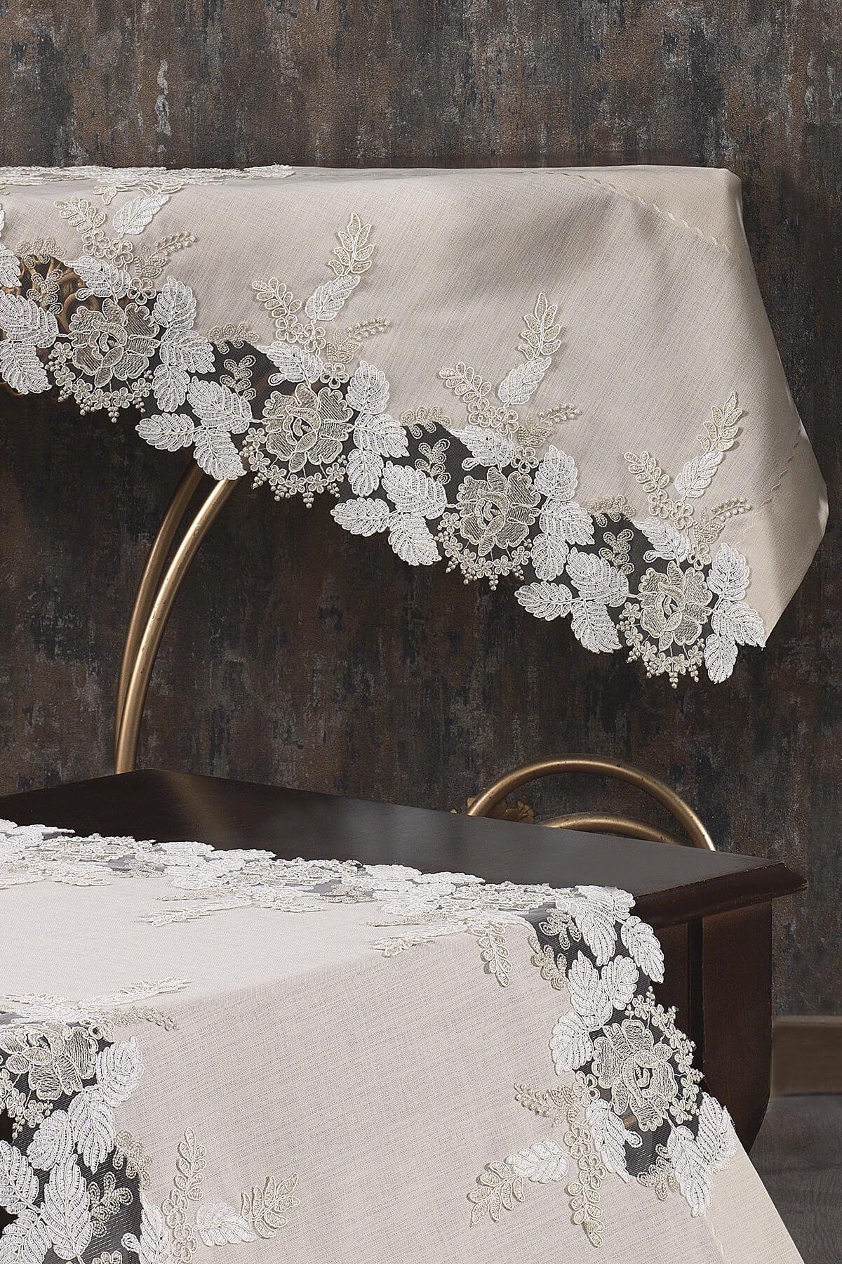 Florence Lace Stain-Resistant 5-Piece Living Room Cover Set