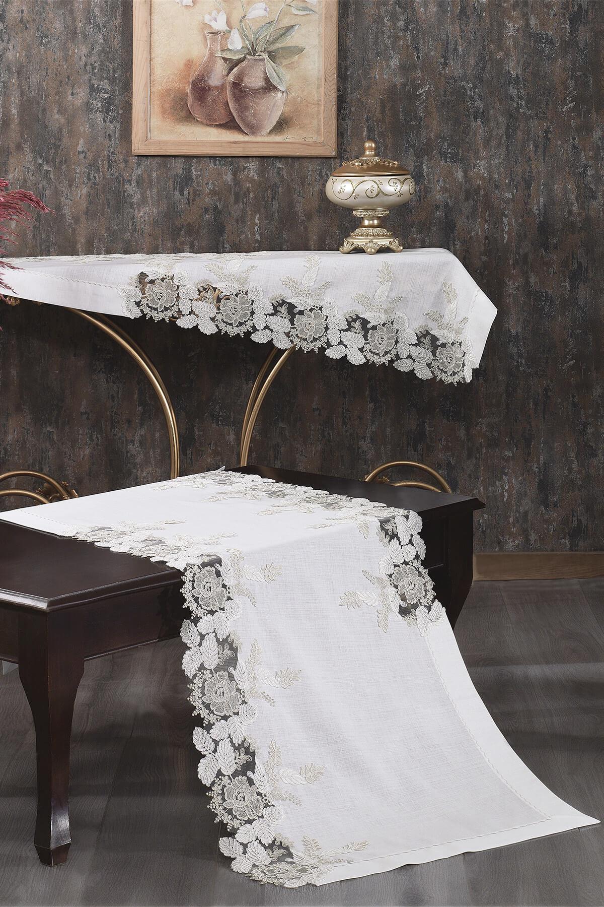 Florence Lace Stain-Resistant 5-Piece Living Room Cover Set