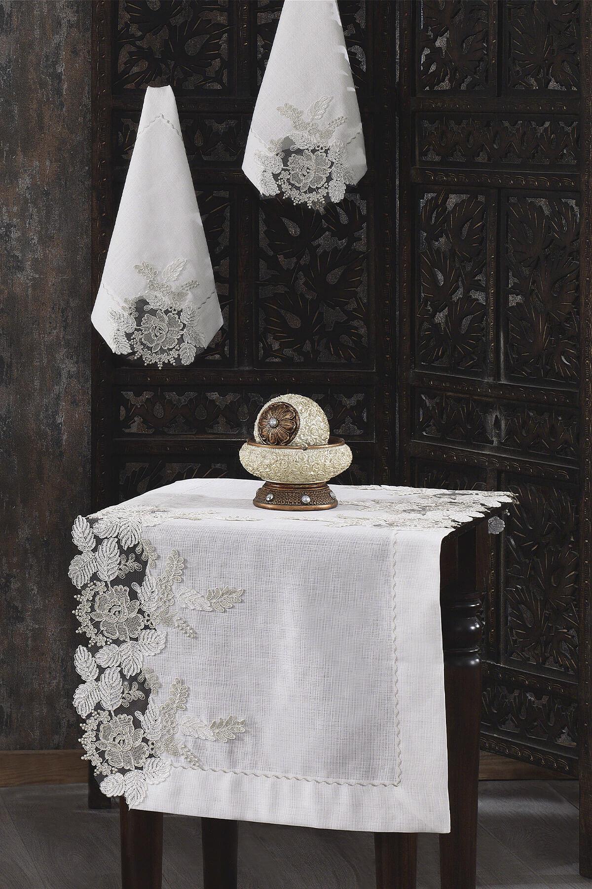 Florence Lace Stain-Resistant 5-Piece Living Room Cover Set