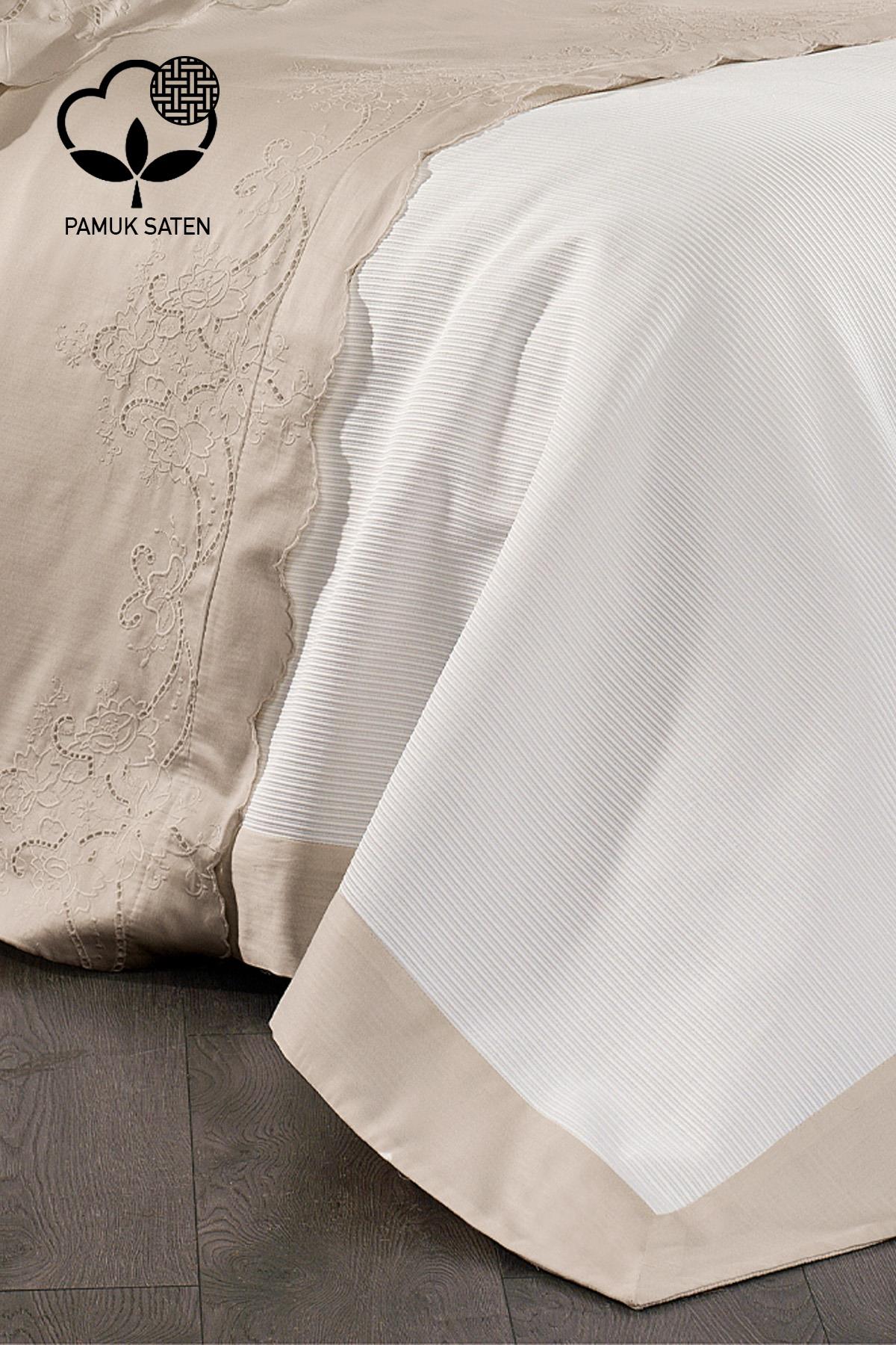 Dynasty Embroidered Double 7-Piece Duvet Cover + Blanket Set
