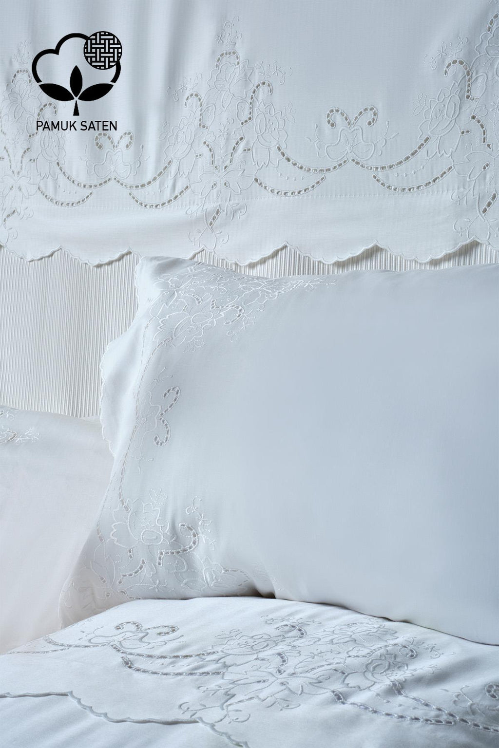 Hanedan İşlemeli Süper King Size 7 Parça Nevresim + Pike Set - Nazik Home - Yuvama Değer!