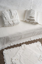 Hanzade Floral Embroidered Double 7 Piece Duvet Cover + Blanket Set