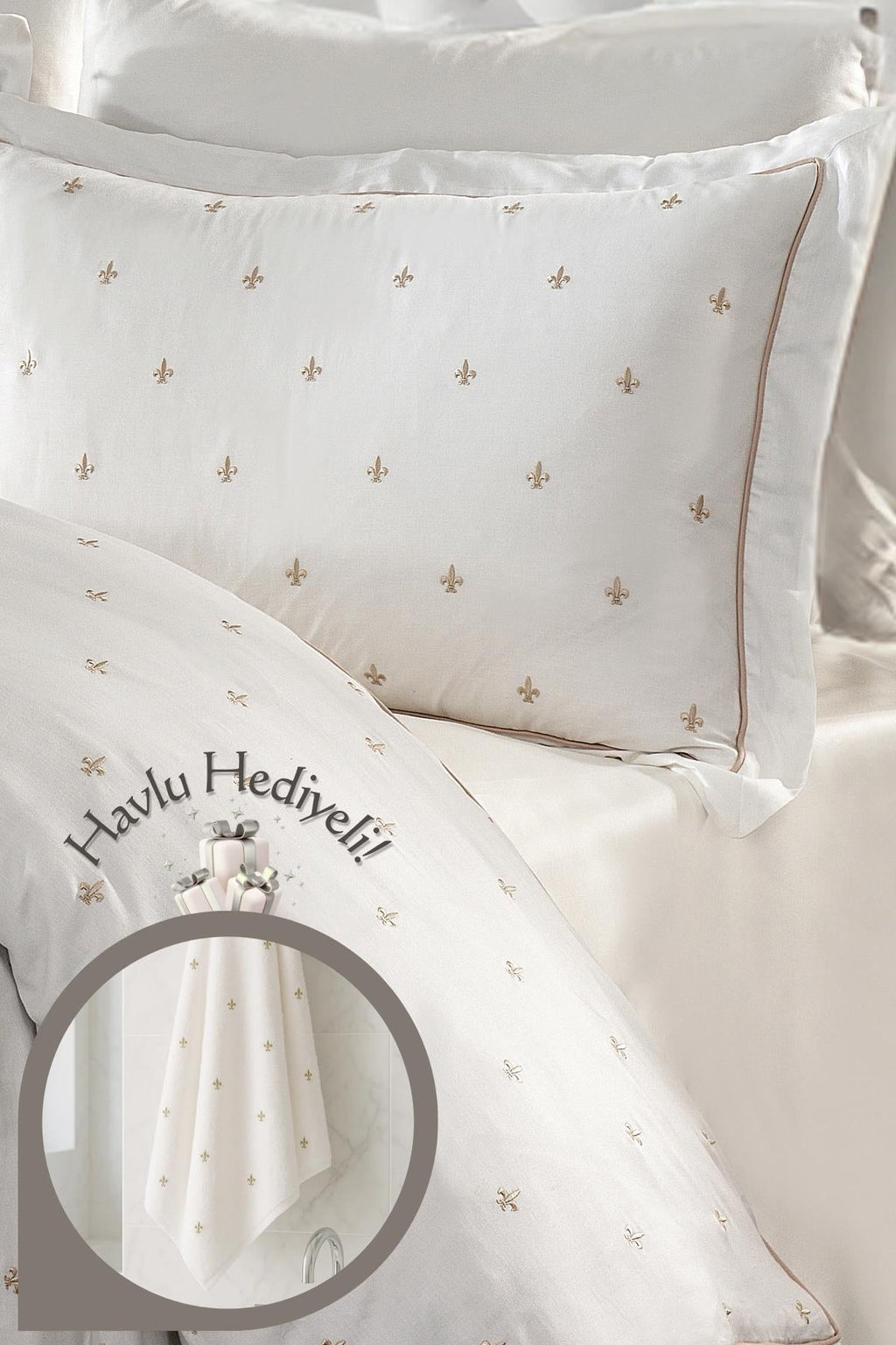 Hermoso Cotton Double 6 Piece Duvet Cover Set with Towel Gift