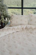 Iris Embroidered Cotton Satin Double 6-Piece Duvet Cover Set