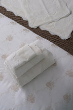 Iris Embroidered Cotton Satin Double 6-Piece Duvet Cover Set