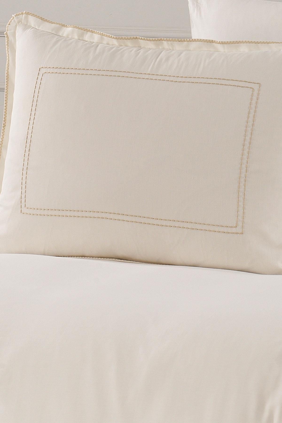 Linge Striped Embroidered Cotton Sateen 6-Piece Double Duvet Cover Set