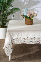 Livano Colorful Flower Embroidered Stain-Resistant, Worry-Free Tablecloth (160 x 260 cm)