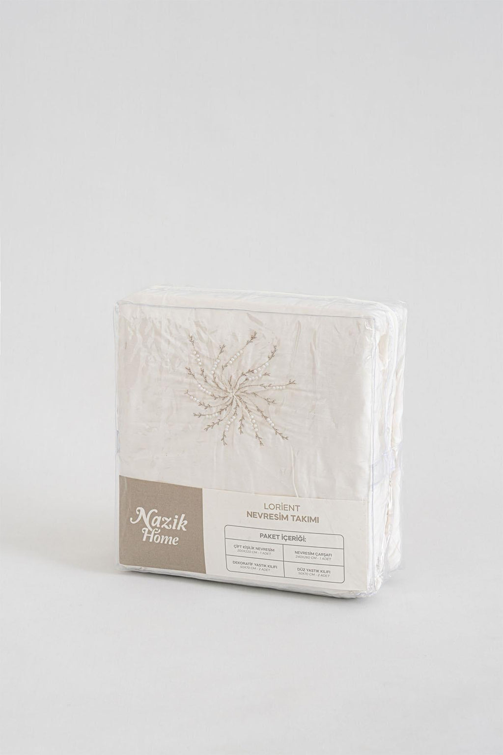 Lorient Pearl Embroidered Cotton Satin Double 6-Piece Duvet Cover Set