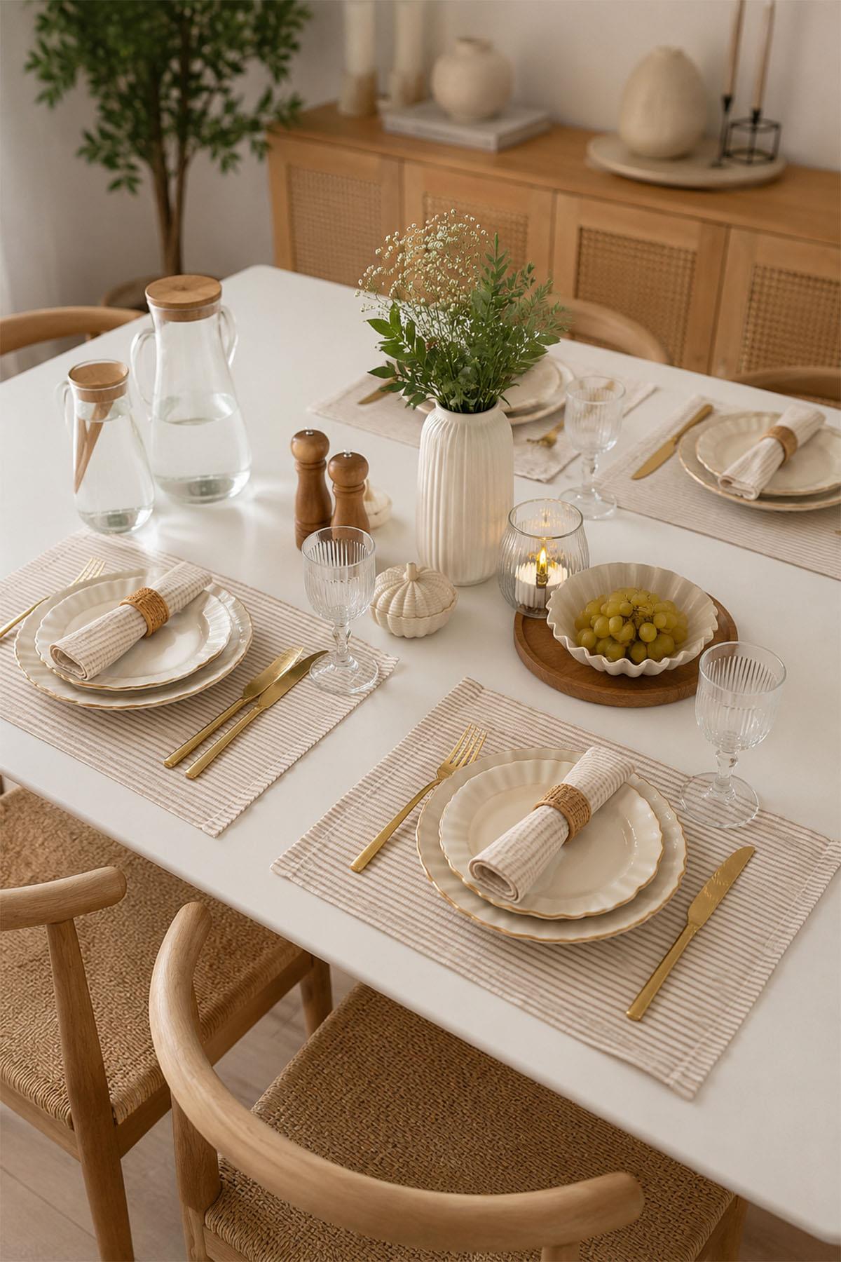 Loris Stain-Resistant Worry-Free 4-Piece Placemat Set (35 x 50 cm)