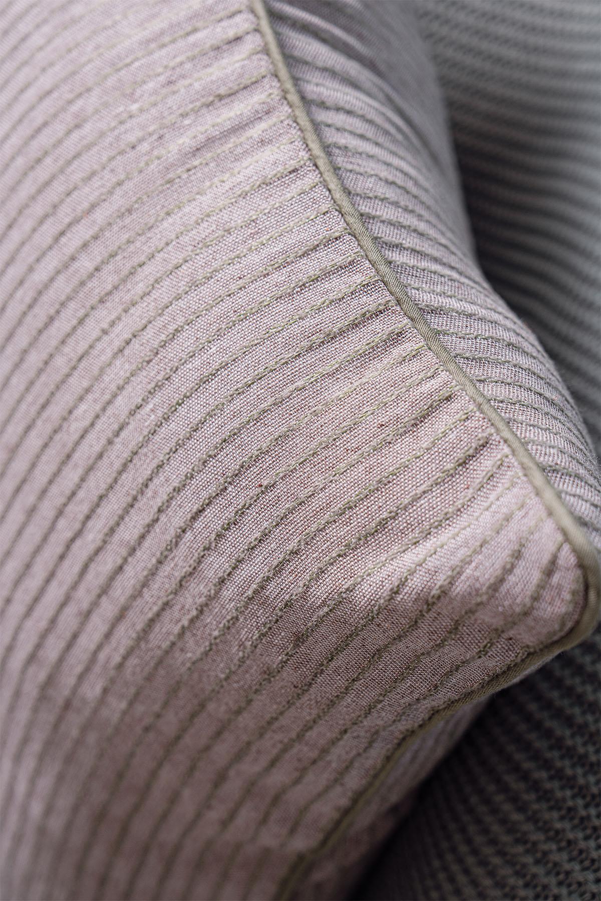 Loris Striped Pillow Cover with Piping Detail (45 x 45 cm)
