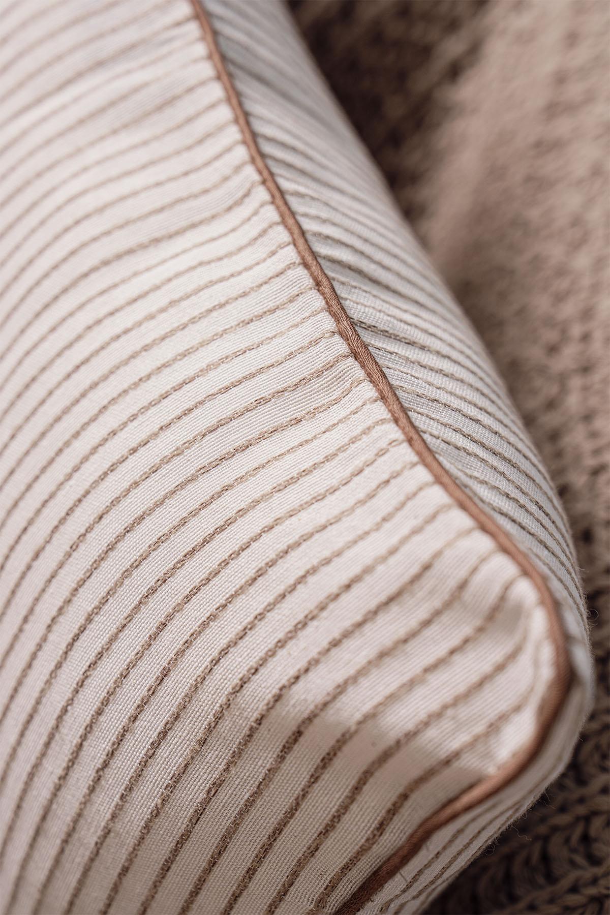 Loris Striped Pillow Cover with Piping Detail (45 x 45 cm)