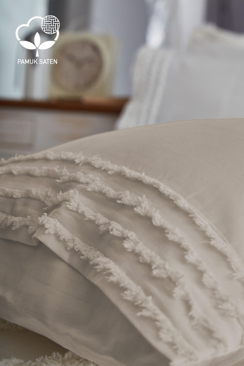 Lucas Pelüş Çift Kişilik 9 Parça Nevresim + Pike Set - Nazik Home - Yuvama Değer!