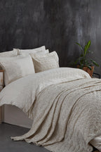 Maria Embroidered Super King Size 9-Piece Duvet Cover + Quilt Set