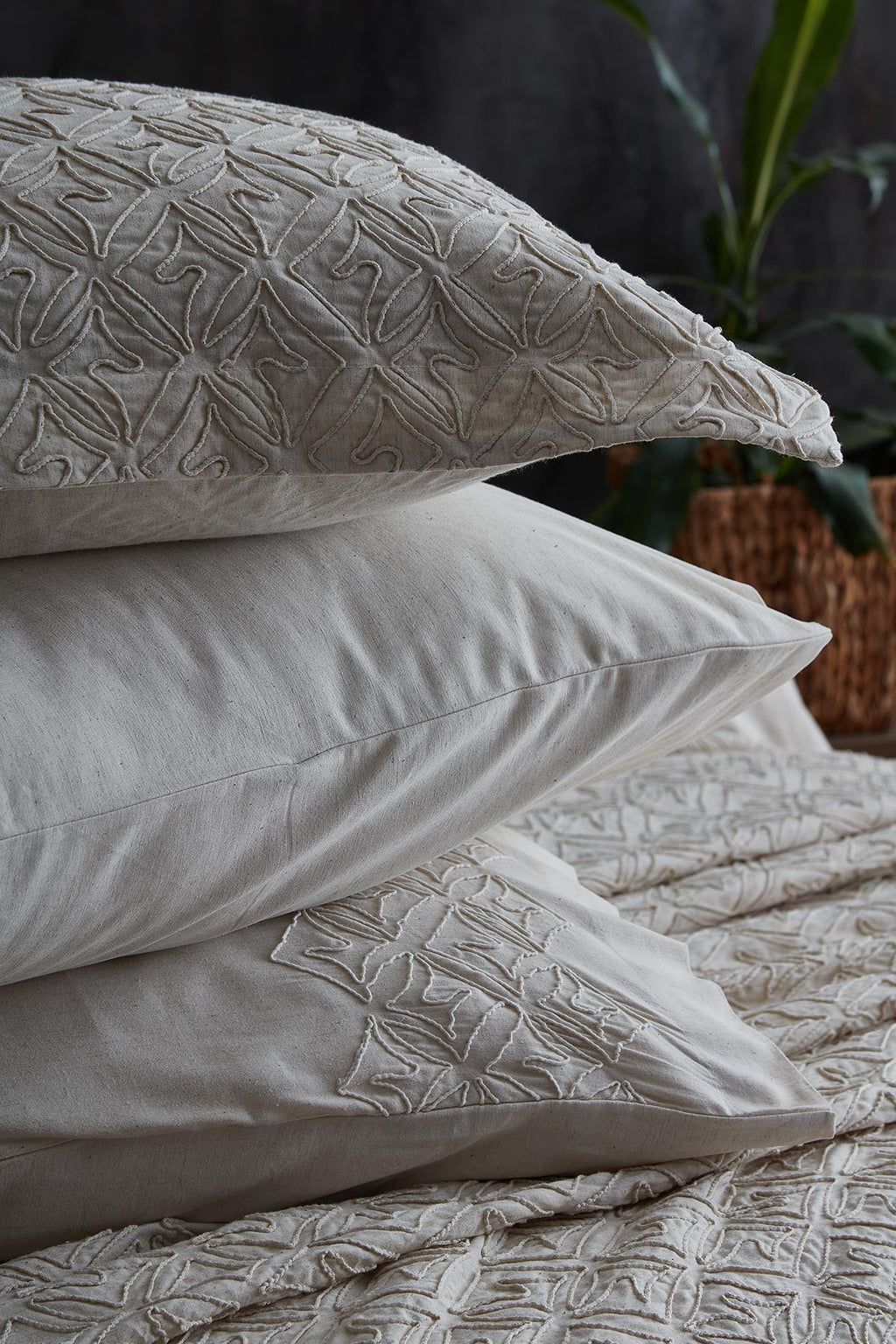 Maria Embroidered Super King Size 9-Piece Duvet Cover + Quilt Set