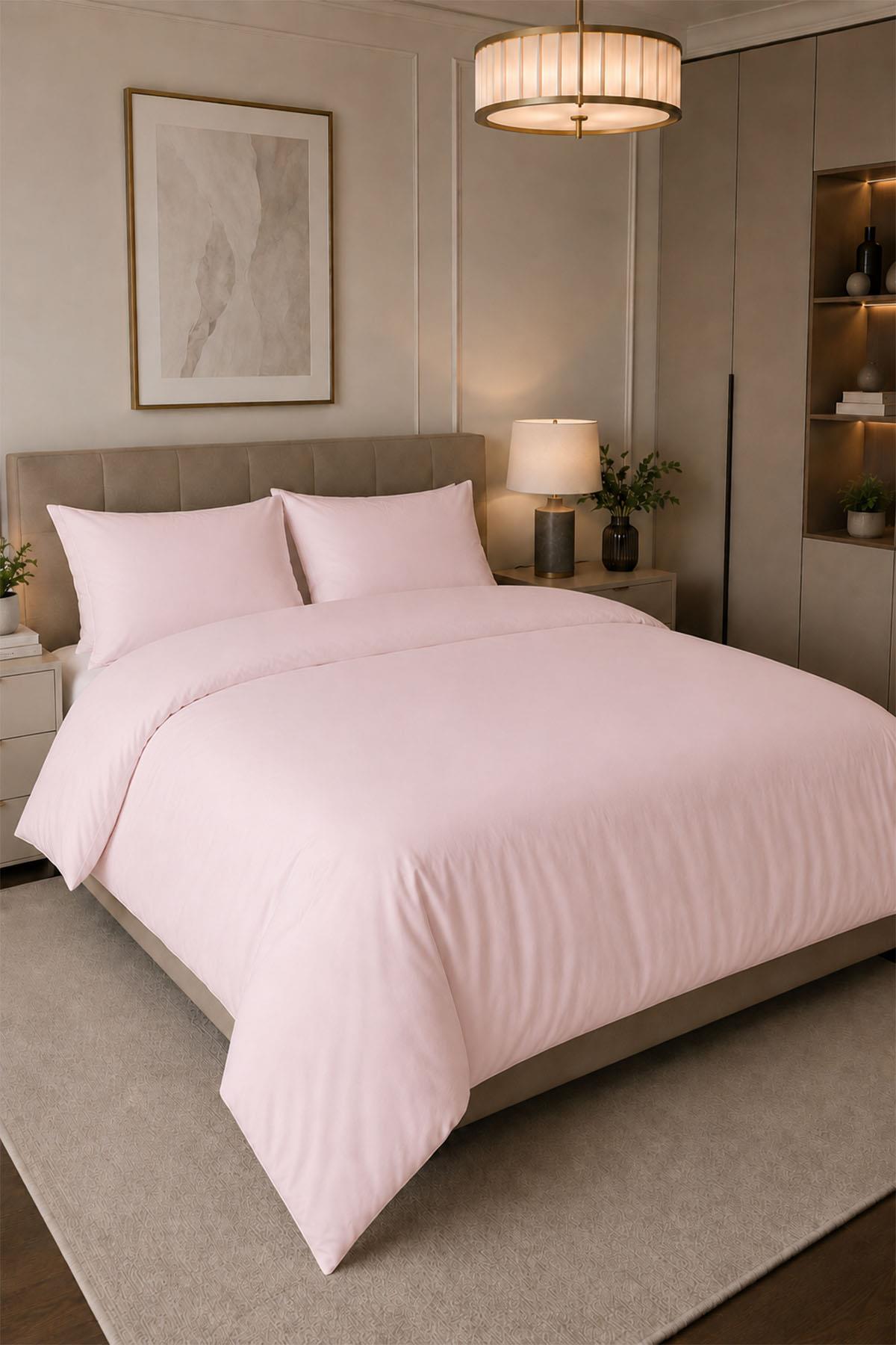 Melody Plain Cotton Sateen Double Duvet Cover Set 4 Pieces