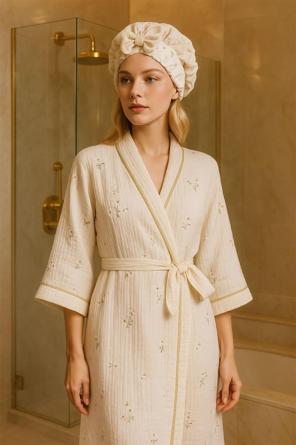 Nadia Women's Muslin Cotton Bathrobe