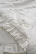 Nadia Daisy Embroidered Cotton Satin Double 6-Piece Duvet Cover Set