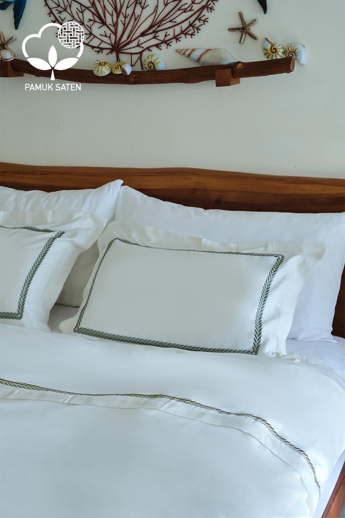 Olimpos Embroidered Cotton Satin King Size 6-Piece Duvet Cover Set