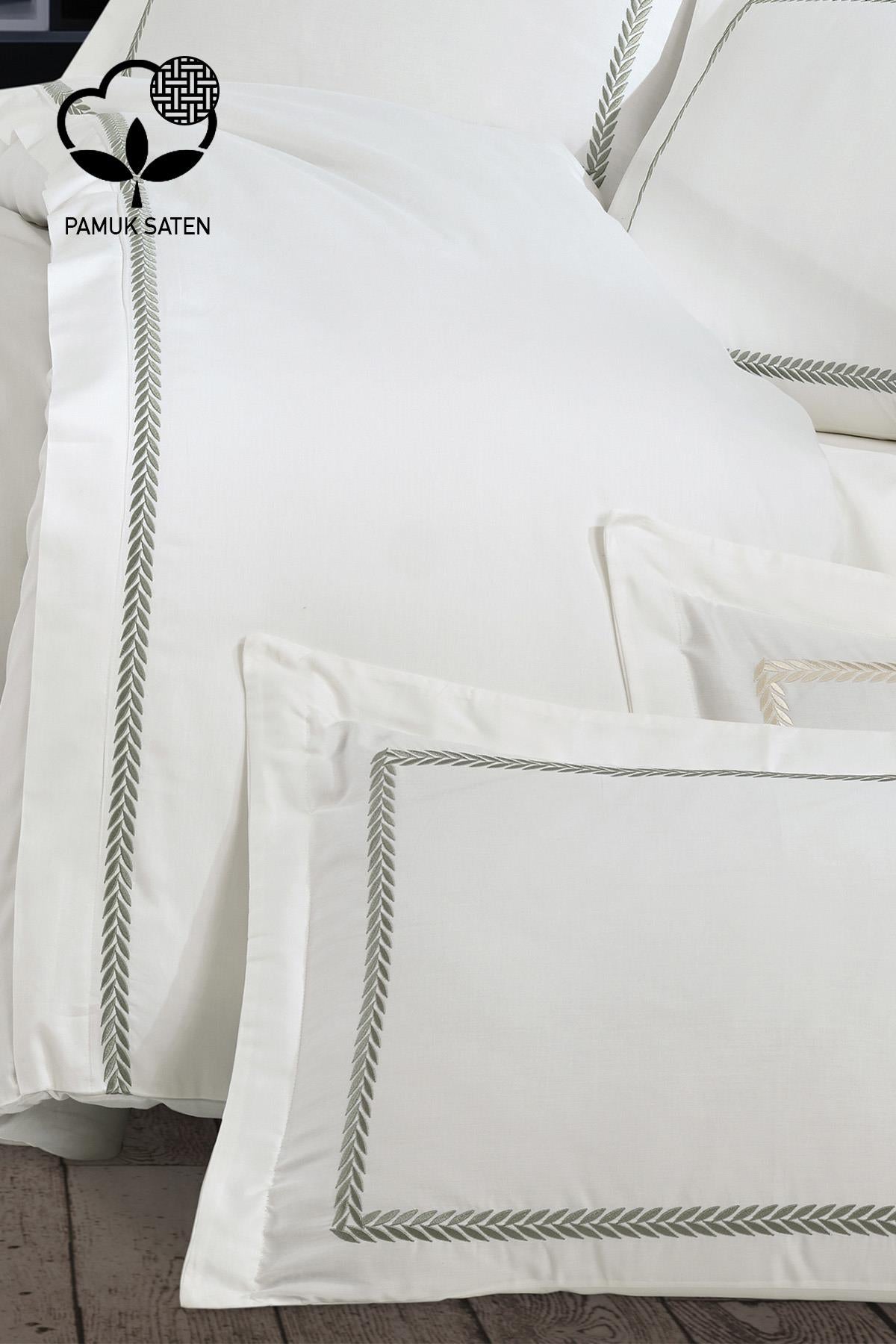 Olimpos Embroidered Cotton Satin King Size 6-Piece Duvet Cover Set