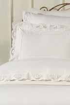 Puerta Floral Embroidered Double 9-Piece Duvet Cover + Quilt Set