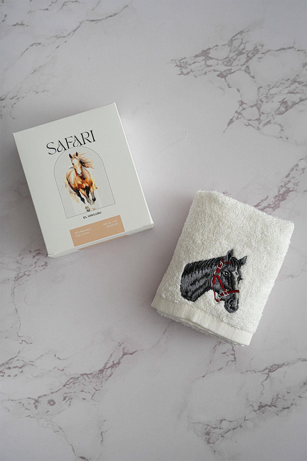Safari Series Animal Embroidered Hand Towel (30 x 50 cm)