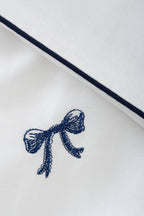 Serena Bow Embroidered Cotton Satin King Size 6-Piece Duvet Cover Set