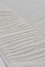 Terosa Pleated Detailed Cotton Satin Super King Size 6 Piece Duvet Cover Set