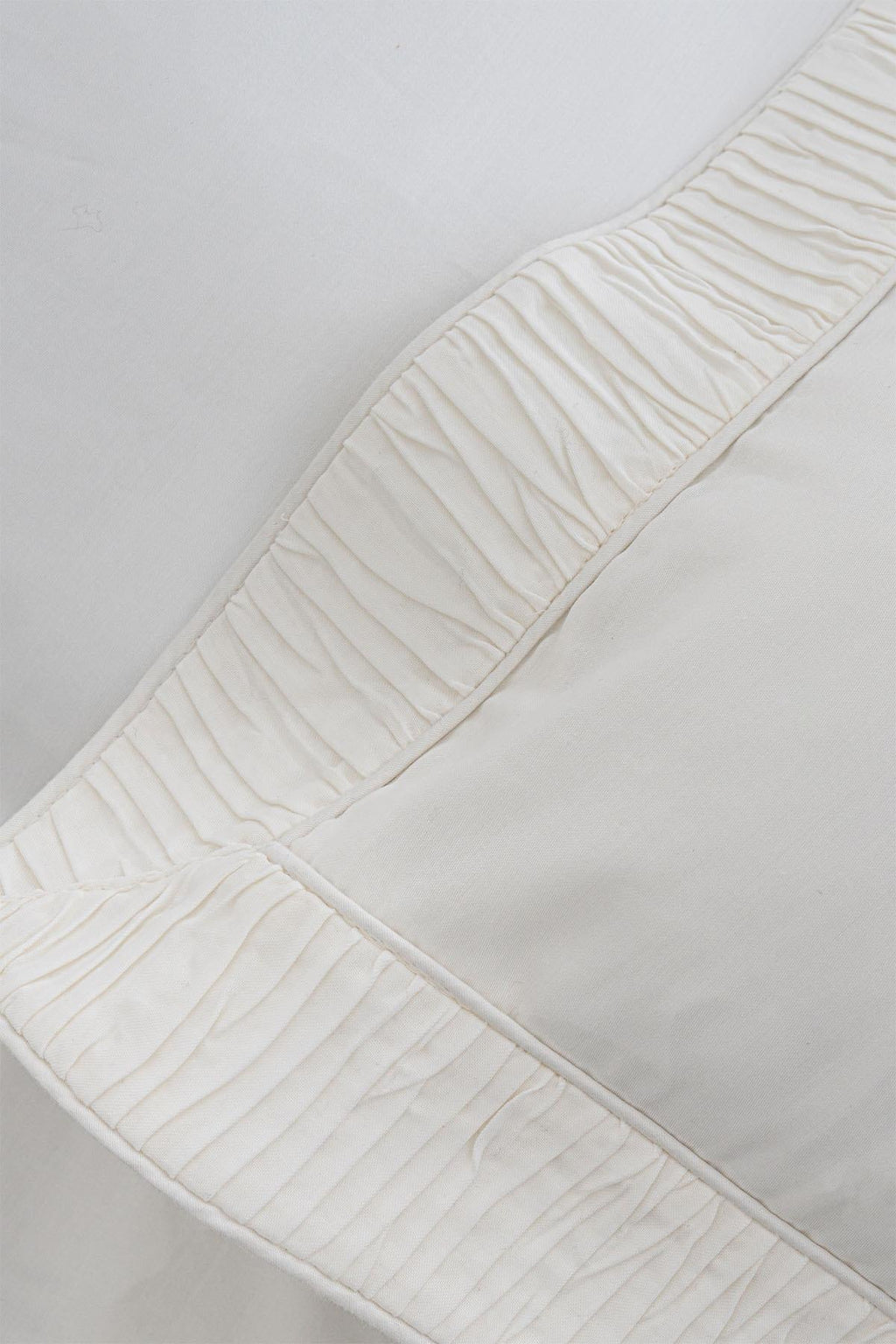 Terosa Pleated Detailed Cotton Satin Super King Size 6 Piece Duvet Cover Set